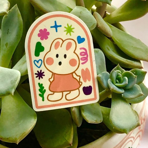 5PC Arch Shape Bunny sticker | journals Vinyl sticker | cute arch shape sticker - Picture 5 of 5